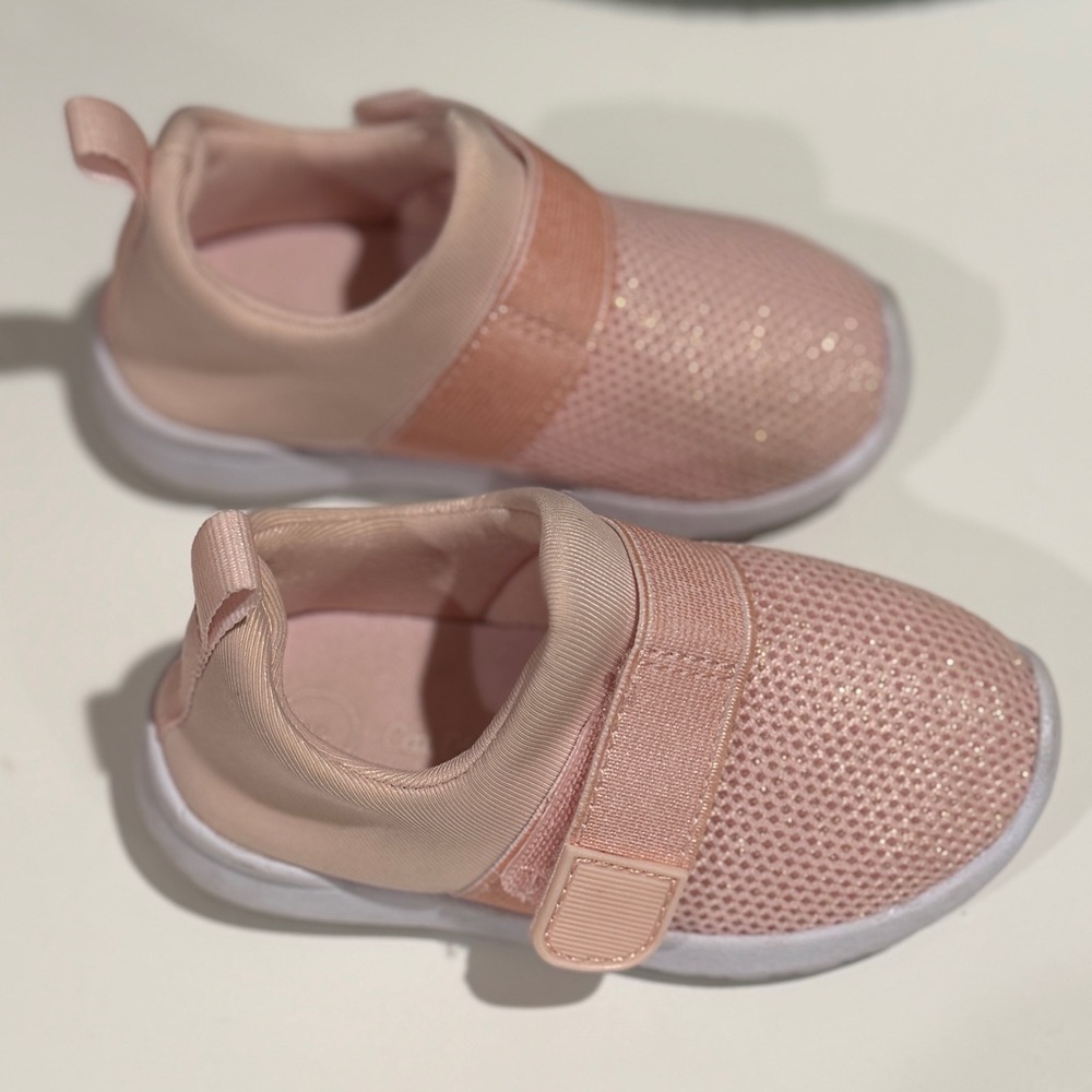 Cat & Jack Sz 5 Pink Mesh Slip-On Sneakers